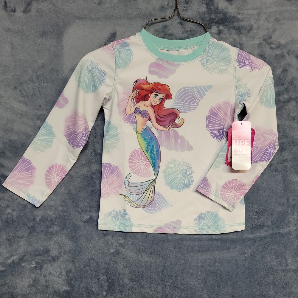 Girls Longsleeve Water‎ Shirt 50+ UV Protection Little Mermaid Size 4